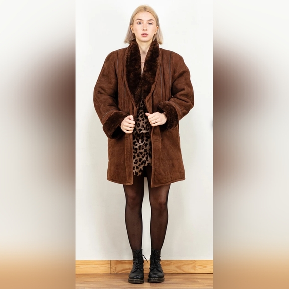 Vintage Jackets & Blazers - Sheepskin Coat Sherling Brown - XXL - New